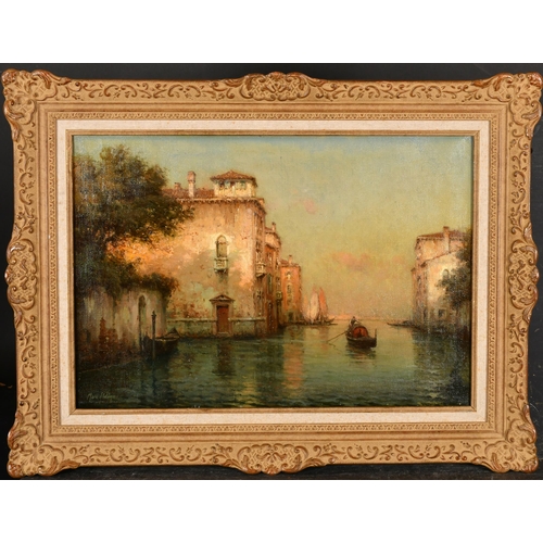 171 - Georges Noel Bouvard (1912-1972) French. A Gondola in a Venetian Backwater, Oil on canvas, Signed 'M... 