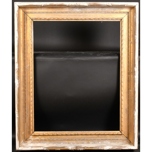 212 - 18th Century English School. A Partially Carved Giltwood Hollow Frame, (partly restored) rebate 36.5... 