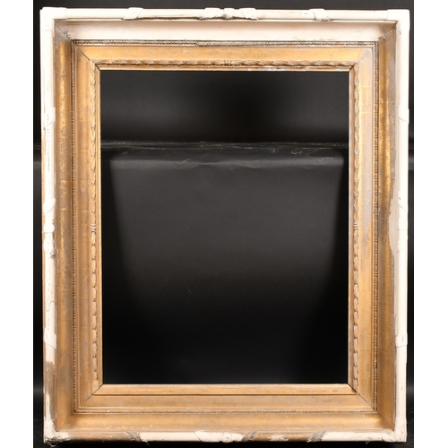 217 - 18th Century English School. A Partially Carved Giltwood Hollow Frame, (partly restored) rebate 34.5... 