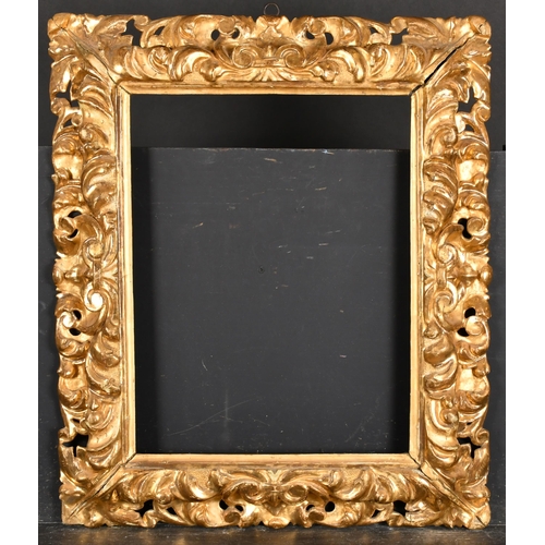 269 - 18th Century Italian School. A Carved Giltwood Florentine Frame, rebate 18.5