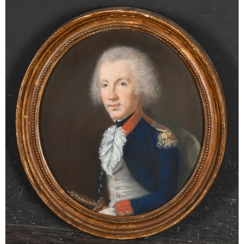 29 - Early 19th Century Irish School. A Portrait of a Military Gentleman, Pastel, Oval, 10.5