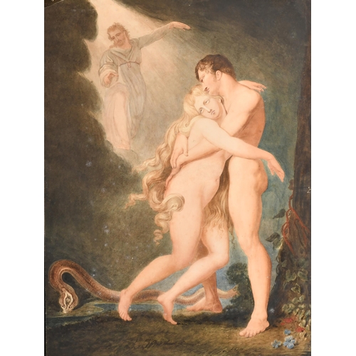 36 - Manner of William Blake (1757-1827) British. Adam and Eve, Watercolour, Unframed 21