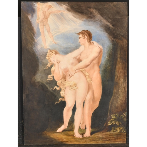 36 - Manner of William Blake (1757-1827) British. Adam and Eve, Watercolour, Unframed 21