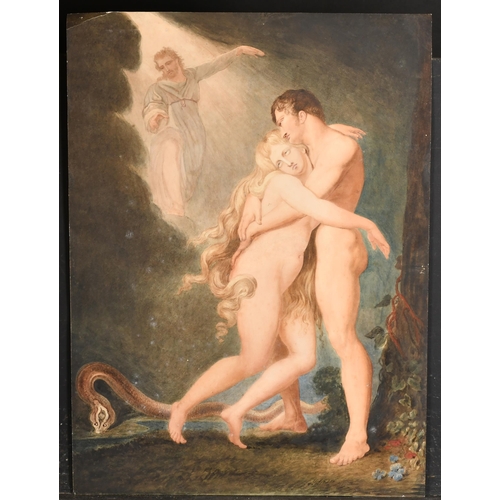 36 - Manner of William Blake (1757-1827) British. Adam and Eve, Watercolour, Unframed 21