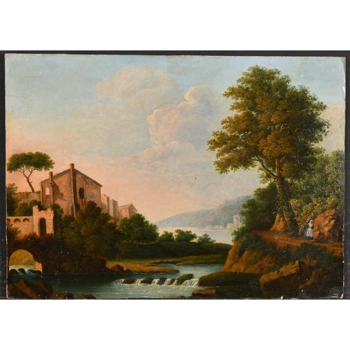 37 - Early 19th Century European School. A River Landscape, Oil on paper laid down, Unframed 12.75