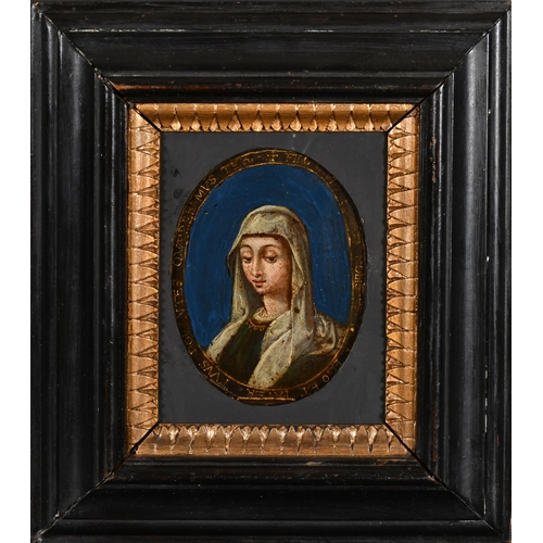 48 - 17th Century Italian School. Bust Portrait of a Lady, Oil on Copper, Oval, 4