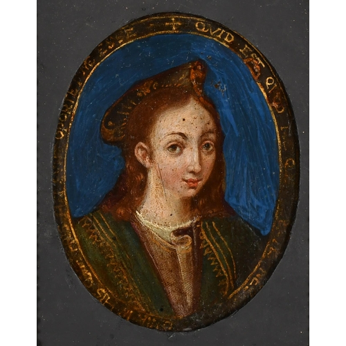 48 - 17th Century Italian School. Bust Portrait of a Lady, Oil on Copper, Oval, 4