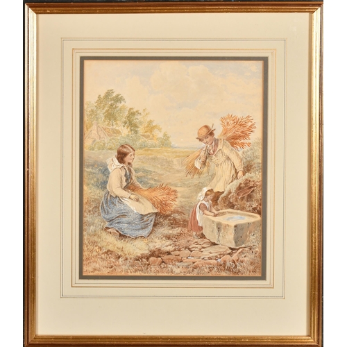 74 - Alfred H Green (act.1844-1878) British. The Water Trough, Watercolour, Signed with monogram, and ins... 