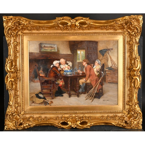 93 - John Arthur Lomax (1857-1923) British. In The Golf Clubhouse, Oil on panel, Signed, 14