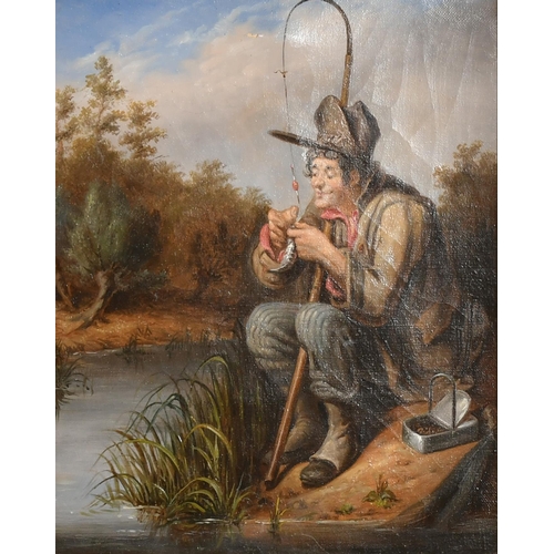 98 - Johann Beugelinck (1811-1845) European. The Poacher, Oil on canvas, Signed and indistinctly dated, 1... 