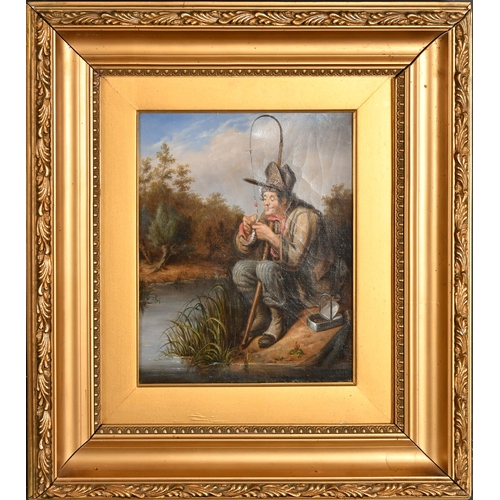 98 - Johann Beugelinck (1811-1845) European. The Poacher, Oil on canvas, Signed and indistinctly dated, 1... 