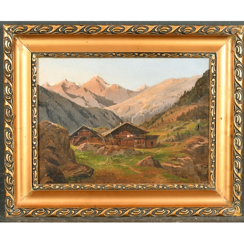 112 - Jacob Gauermann (1773-1843) Austrian. A Chalet in an Alpine Landscape, Oil on canvas, Signed and Dat... 