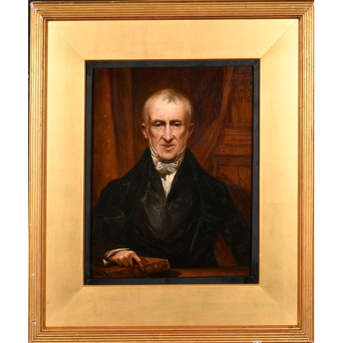 124 - 19th Century English School. Portrait of Sir John Edward Harington Bt, Oil on board, Inscribed verso... 