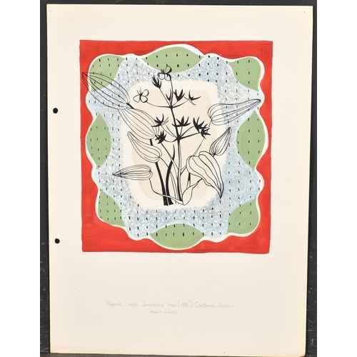 203 - 20th Century English School. A Heals Fabric Design, Watercolour and ink, Inscribed, Unframed 9