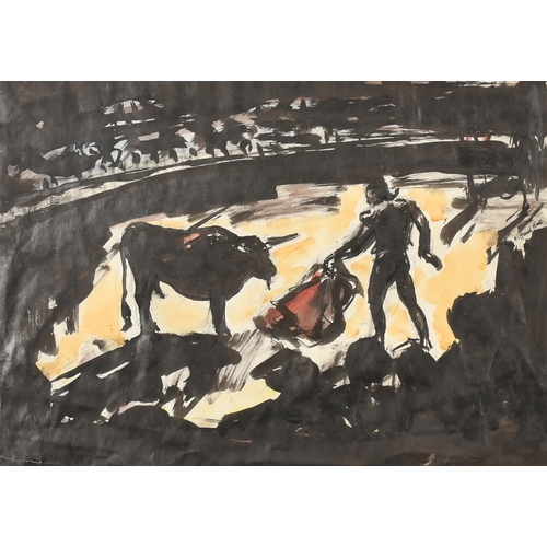 218 - Clifford Hall (1904-1973) British. The Matador, Watercolour and ink, Signed, 10.25