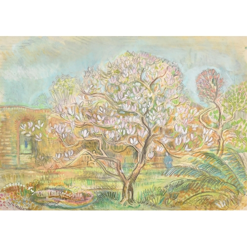 219 - Ruth Collet (1909-2001) British. The Magnolia Tree, Mixed media, Signed and dated 86, 11.25