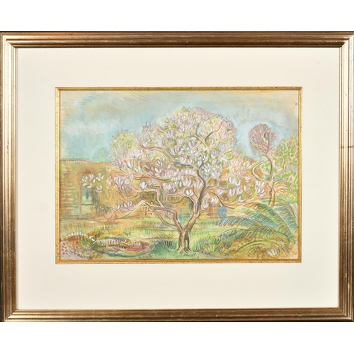 219 - Ruth Collet (1909-2001) British. The Magnolia Tree, Mixed media, Signed and dated 86, 11.25