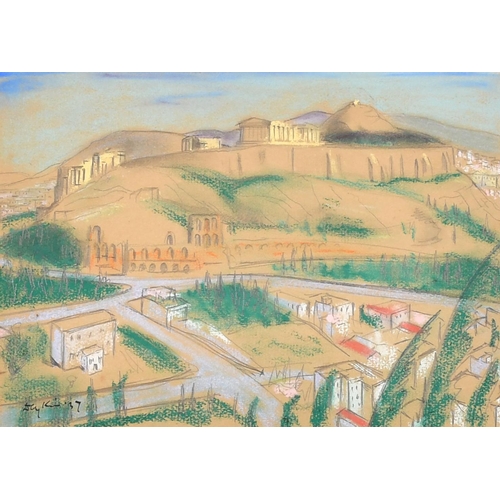 223 - Henry Cotterill Deykin (1905-1989) British. Greece, Chalk and pencil, Signed and dated '37, Mounted,... 