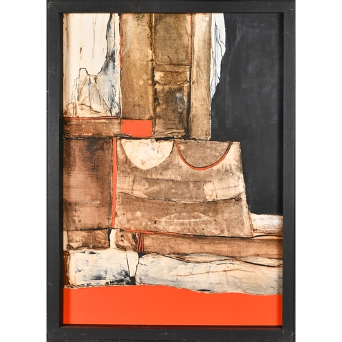 227 - Attributed to Alberto Burri (1915-1995) Italian. Untitled, Mixed media and collage, Inscribed and da... 