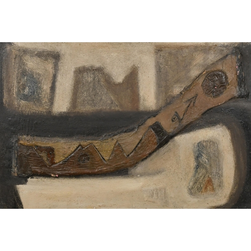 265 - Heath (20th Century) British. Abstract. Oil on canvas laid down, Inscribed and dated 61 verso, 19.75... 