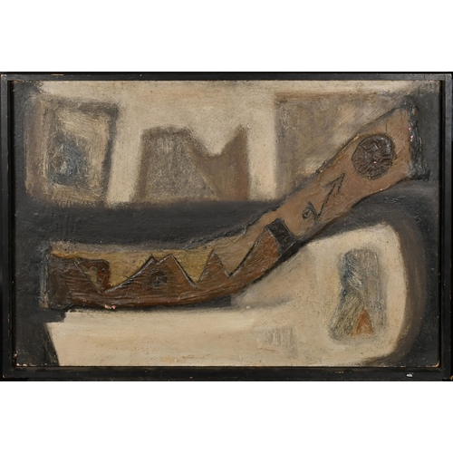 265 - Heath (20th Century) British. Abstract. Oil on canvas laid down, Inscribed and dated 61 verso, 19.75... 