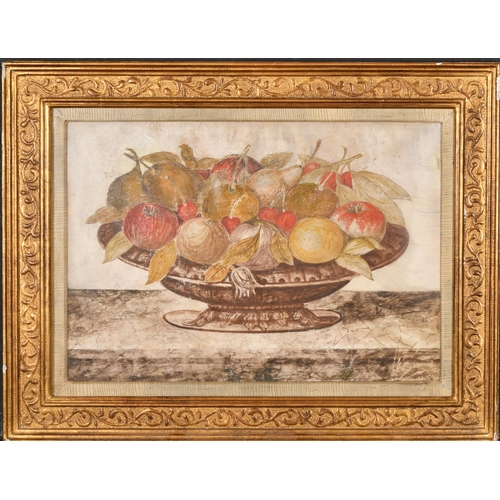 27 - 18th Century European School. Still Life of Fruit in a Bowl, Watercolour on vellum, 12.25