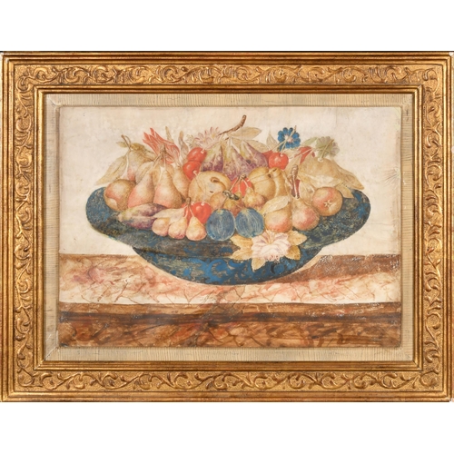 27 - 18th Century European School. Still Life of Fruit in a Bowl, Watercolour on vellum, 12.25