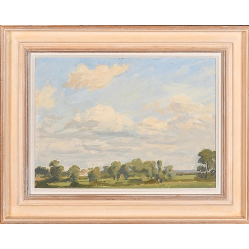 271 - Philip Douglas Maclagan (1901-1972) British. An Open Landscape, Oil on board, Inscribed on a label v... 