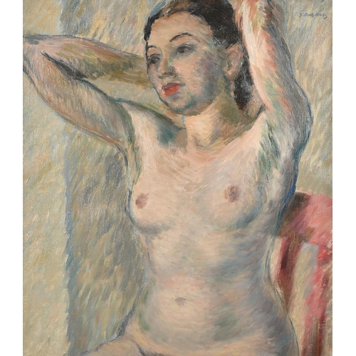 284 - Christopher Sanders (1905-1991) British. Study of a Female Nude, Oil on canvas, Signed, 18.25