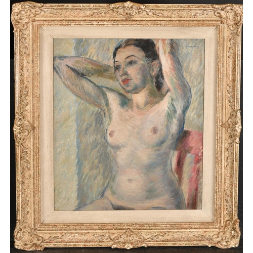 284 - Christopher Sanders (1905-1991) British. Study of a Female Nude, Oil on canvas, Signed, 18.25