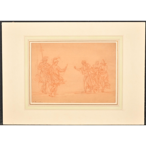 29 - William Osborne Hamilton (1751-1801) British. 'Macbeth and the Witches', Red crayon, Signed and insc... 