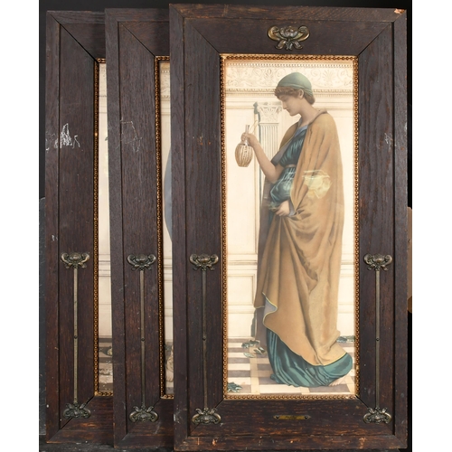 349 - 19th Century English School. A Set of Three Pre-Raphaelite Frames, with inset Ryland prints, rebate ... 