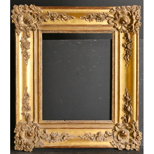 411 - 19th Century French School. A Gilt Composition Frame with swept corners, rebate 16