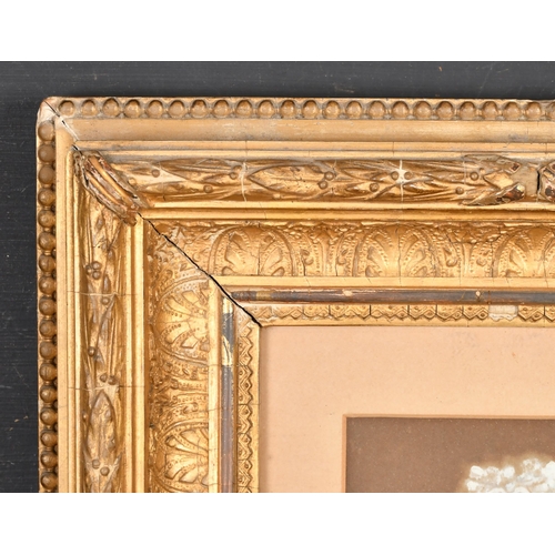 442 - 19th Century English School. A Gilt Composition Frame, with an inset print of a young girl, rebate 1... 