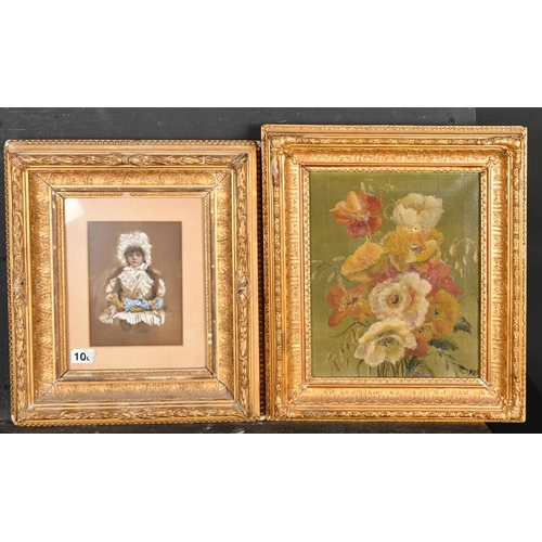 442 - 19th Century English School. A Gilt Composition Frame, with an inset print of a young girl, rebate 1... 