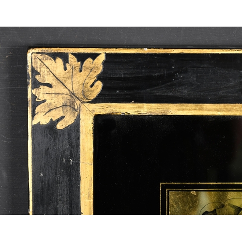 446 - 20th Century English School. A Black and Gilt Frame, with inset mirror print, rebate 9