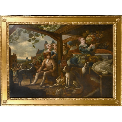 47 - 18th Century Dutch School. Figures in a Market Scene, Oil on canvas, 43