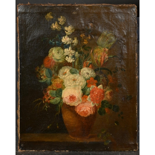 51 - Early 19th Century English School. A Still Life of Flowers in a Jug, Oil on canvas, Unframed 22