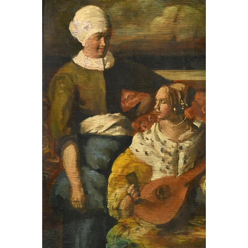 53 - 19th Century Dutch School. Figures in Discussion, Oil on panel, 12