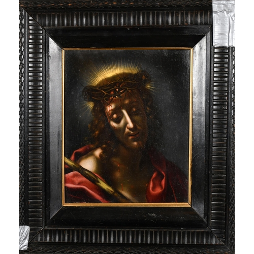 56 - Circle of Carlo Dolci (1616-1686) Italian. Crown of Thorns, Oil on canvas, 11.75