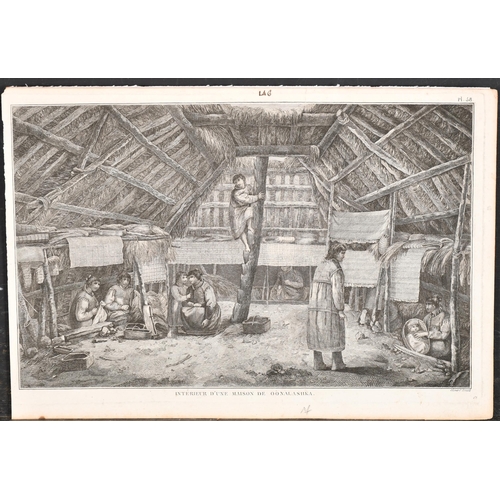 6 - After John Webber (1751-1793) British. 'Interior in Oonalashka' French edition, Engraving, Unframed ... 