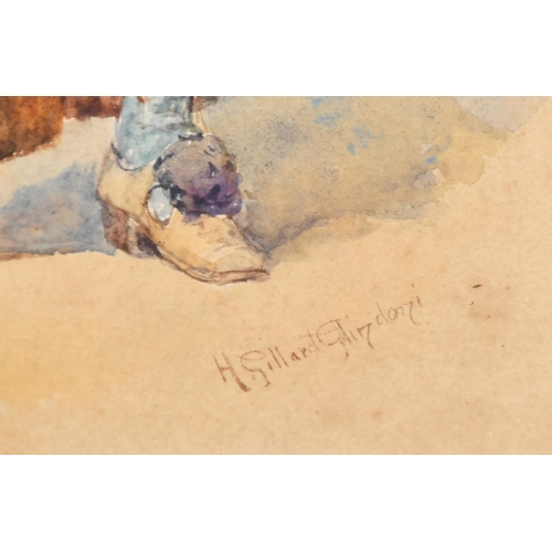 87 - Henry Gillard Glindoni (1852-1913) British. The Musician, Watercolour, Signed, 11.5