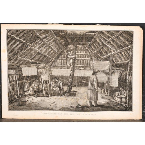 9 - After John Webber (1751-1793) British. 'Interior in Oonalashka' Dutch edition, Engraving, Unframed 8... 