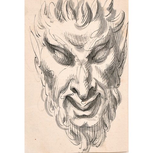 36 - Attributed to Jacques Callot (1592-1635) French. Study of a Satyr in Sculpture, Ink and Wash, 6.25” ... 