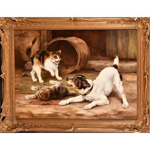 117 - Lucy Ann Leavers (1845-1915) British. Playtime, Oil on canvas, Signed, 24