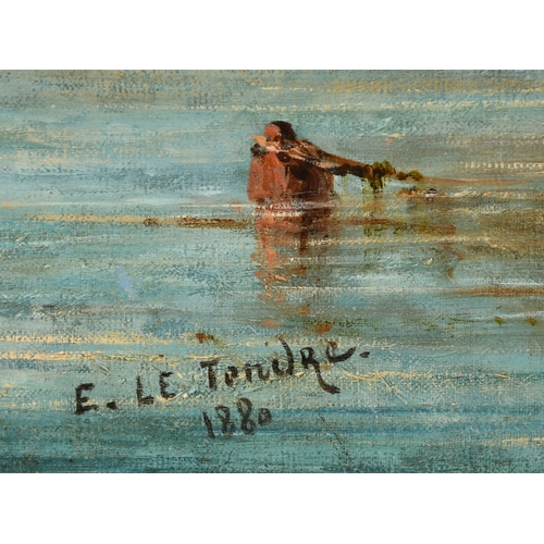 142 - Eugene Le Tendre (1830-1884) French. Heading to Sea, Oil on canvas, Signed and dated 1880, 25.5