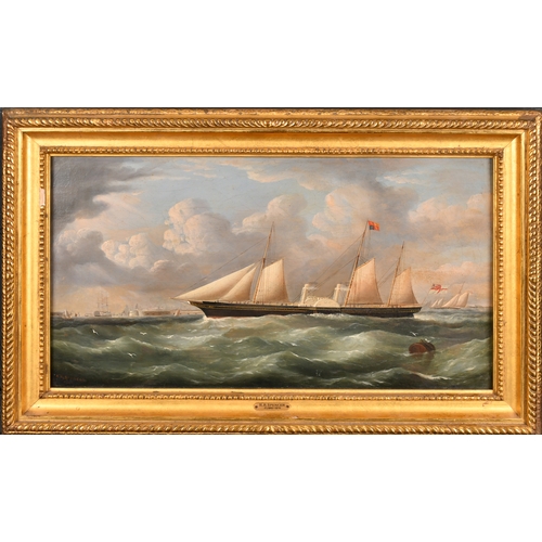 144 - Richard Barnett Spencer (1840-1874) British. A Steam and Sail Vessel off Portsmouth, Oil on canvas, ... 