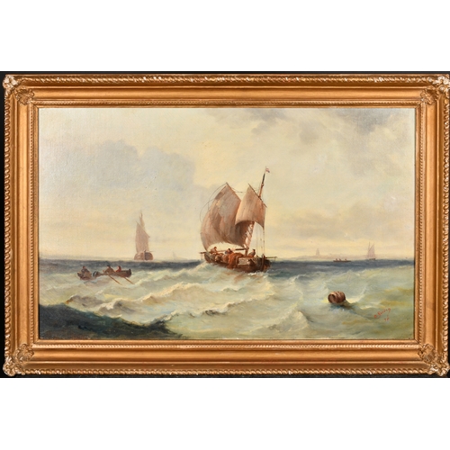 151 - A Budin (19th Century) French. A Shipping Scene, Oil on canvas, Signed and dated 70, 15.75