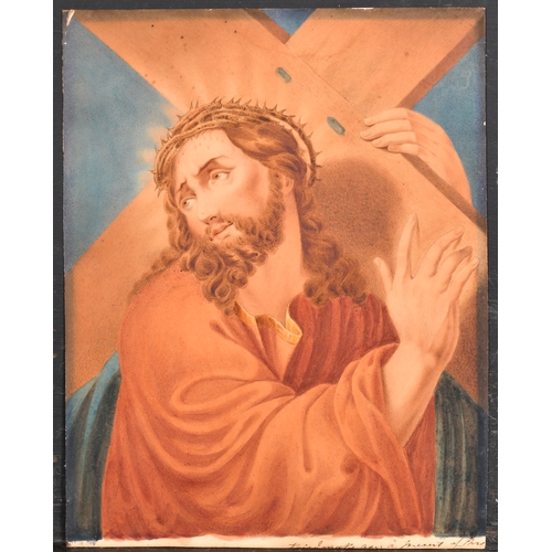 18 - 19th Century English School. Christ Carrying The Cross, Watercolour, Unframed 9.5