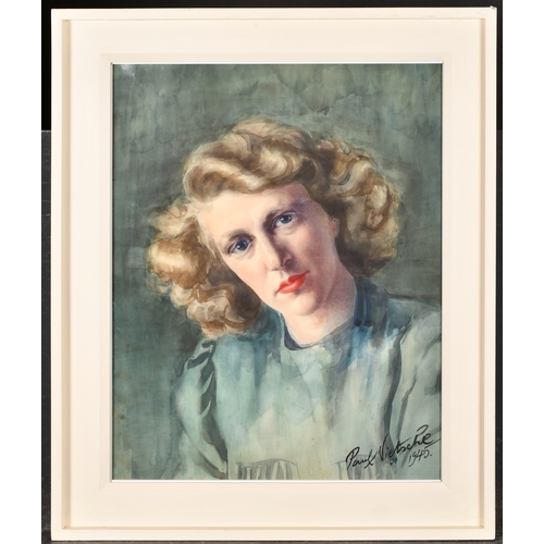 199 - Paul Nietsche (1885-1950) Ukrainian. Bust Portrait of a Lady, Watercolour, Signed and dated 1945, 20... 